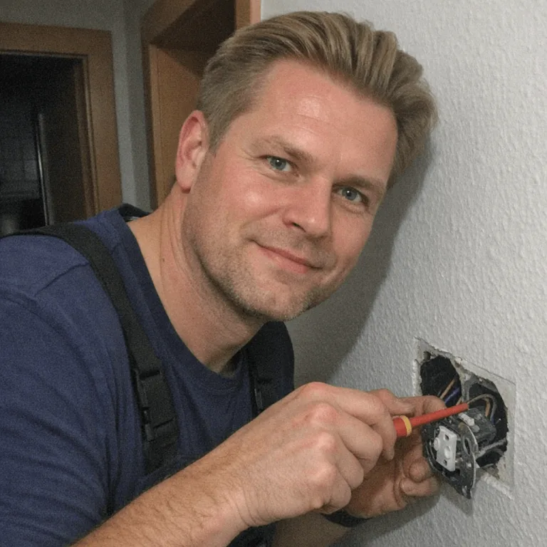 Fachkundiger Elektrotechniker im Einsatz bei einem professionellen Wechsel Lichtschalter im Privatkundenbereich