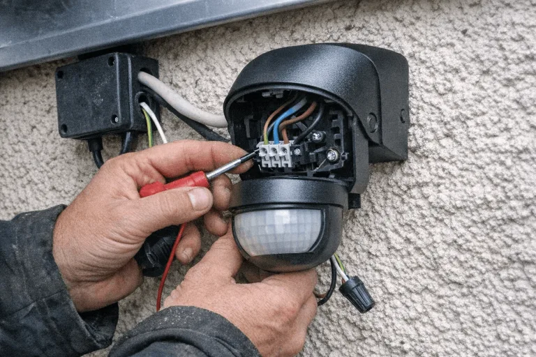 Einrichtung und Programmierung eines Bewegungsmelders für die Außenbeleuchtung am Haus