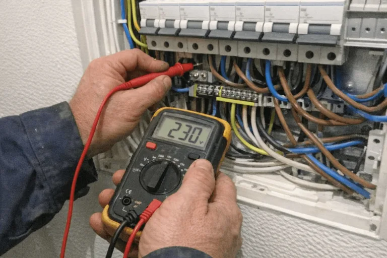 Detaillierte Prüfung und Messung an einer modernen Hausinstallation durch einen zertifizierten Fachexperten